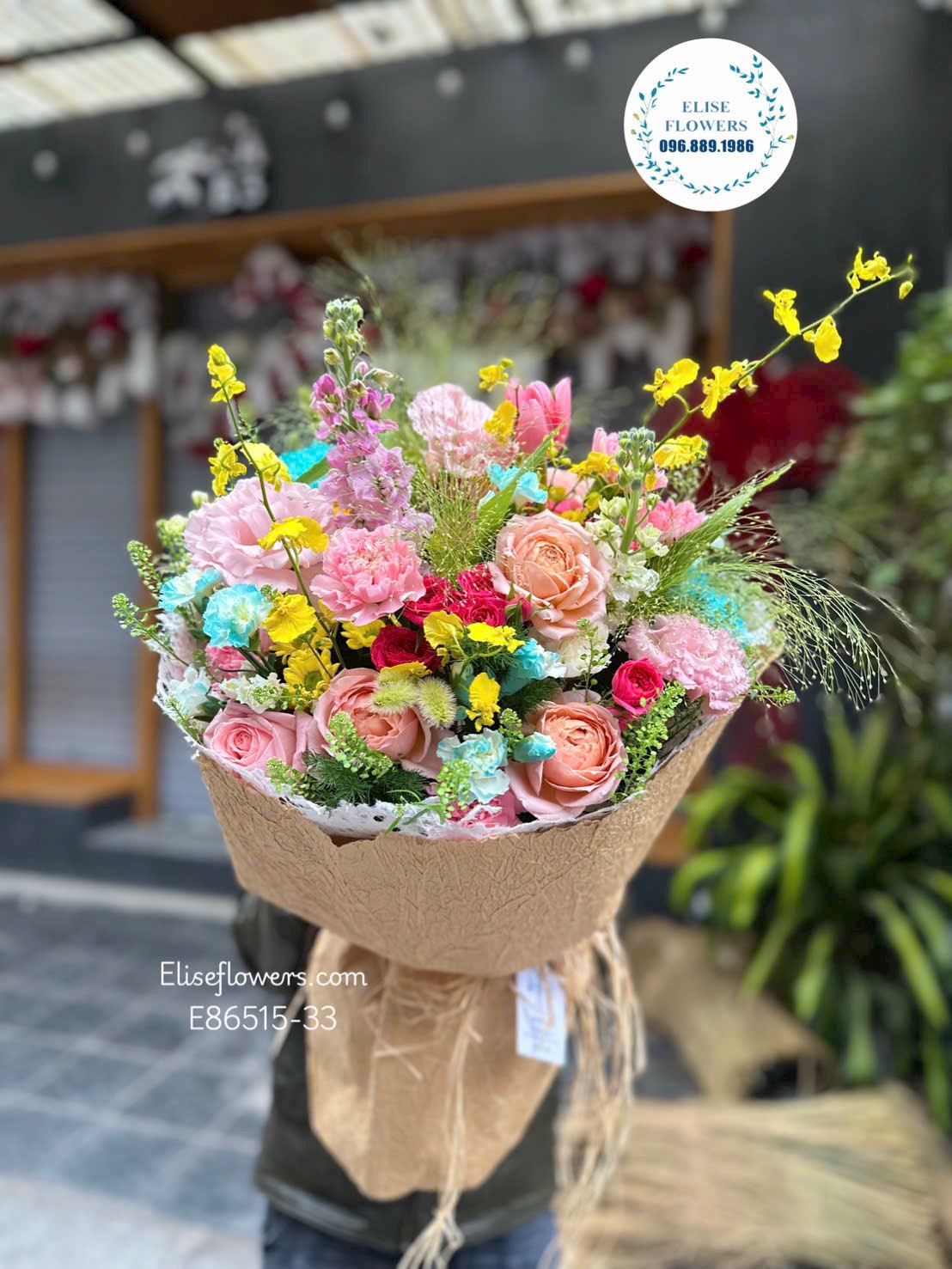 Hoa sinh nhật người yêu. Bó hoa tone màu vintage tặng người thương. Điện hoa tươi Eliseflowers