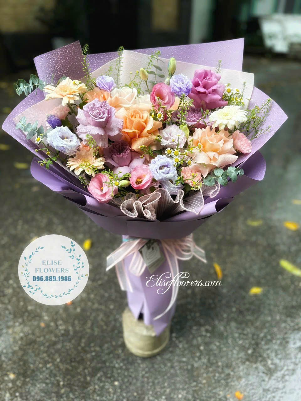 Bó hoa màu tím chúc mừng sinh nhật mẹ yêu | Hoa sinh nhật đẹp tại Hà Nội 