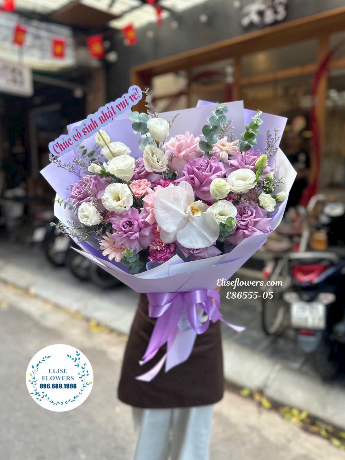 Hoa tươi giá rẻ | Bó hoa tone tím giá rẻ ở Nam Từ Liêm | Eliseflowers