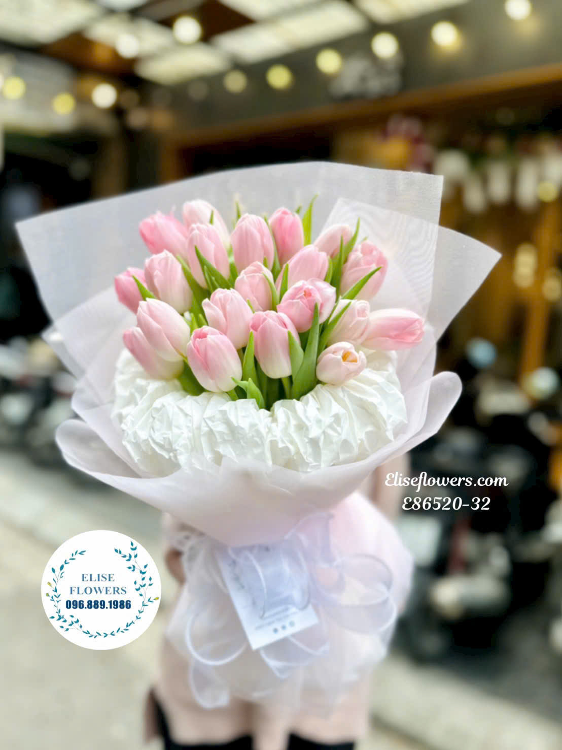 Bó 20 Bông Tulip Hồng Pastel Đẹp Tại Eliseflowers