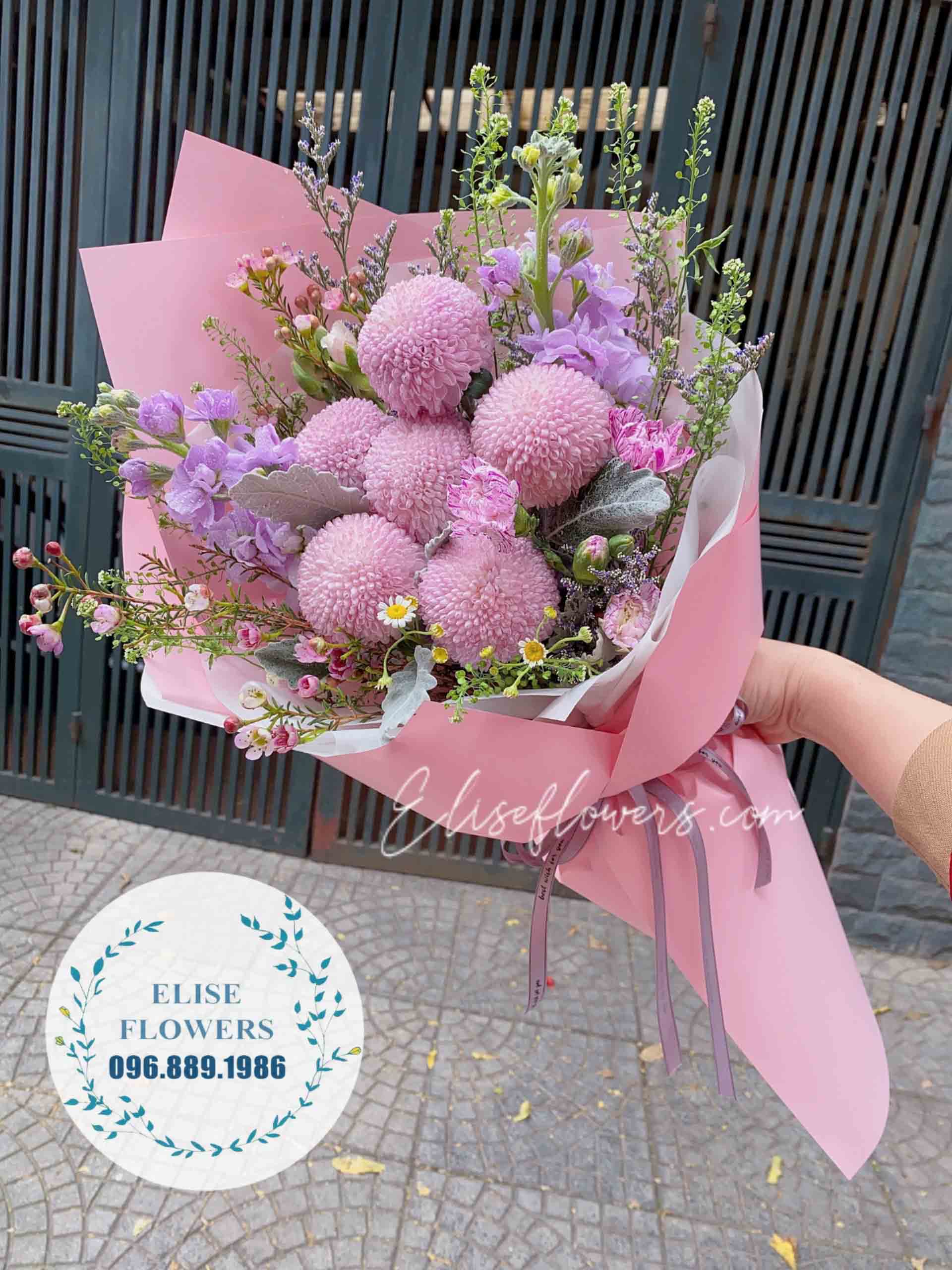 Bó hoa pingpong màu hồng xinh xắn tặng cô nàng dễ thương | Bó hoa đẹp ở quận Hà Đông - Hà Nội | Hoa tươi Hà Nội | Hoa bó đẹp 