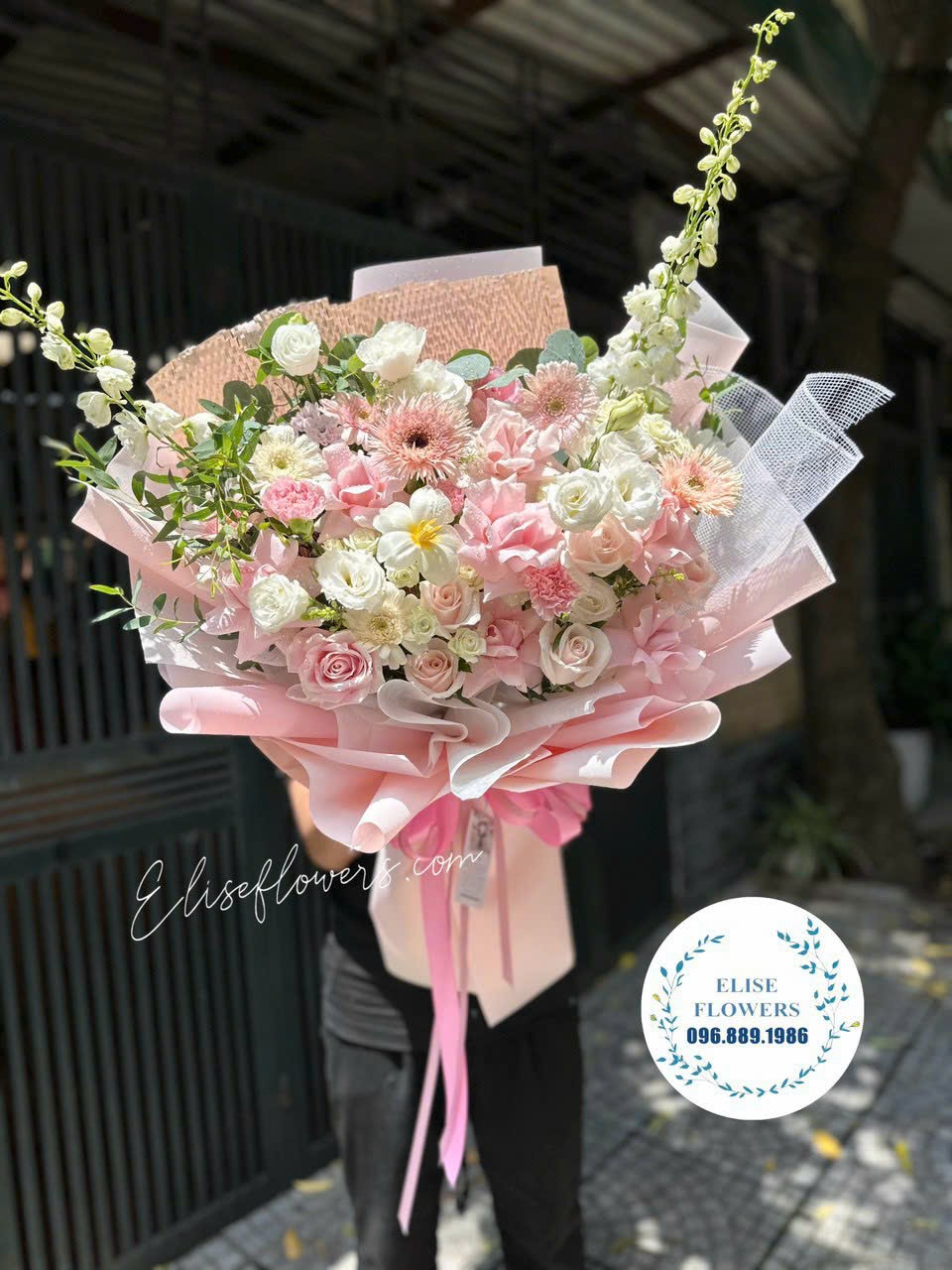 Hoa sinh nhật đẹp | Bó hoa màu hồng phấn tiểu thư tặng bạn gái 