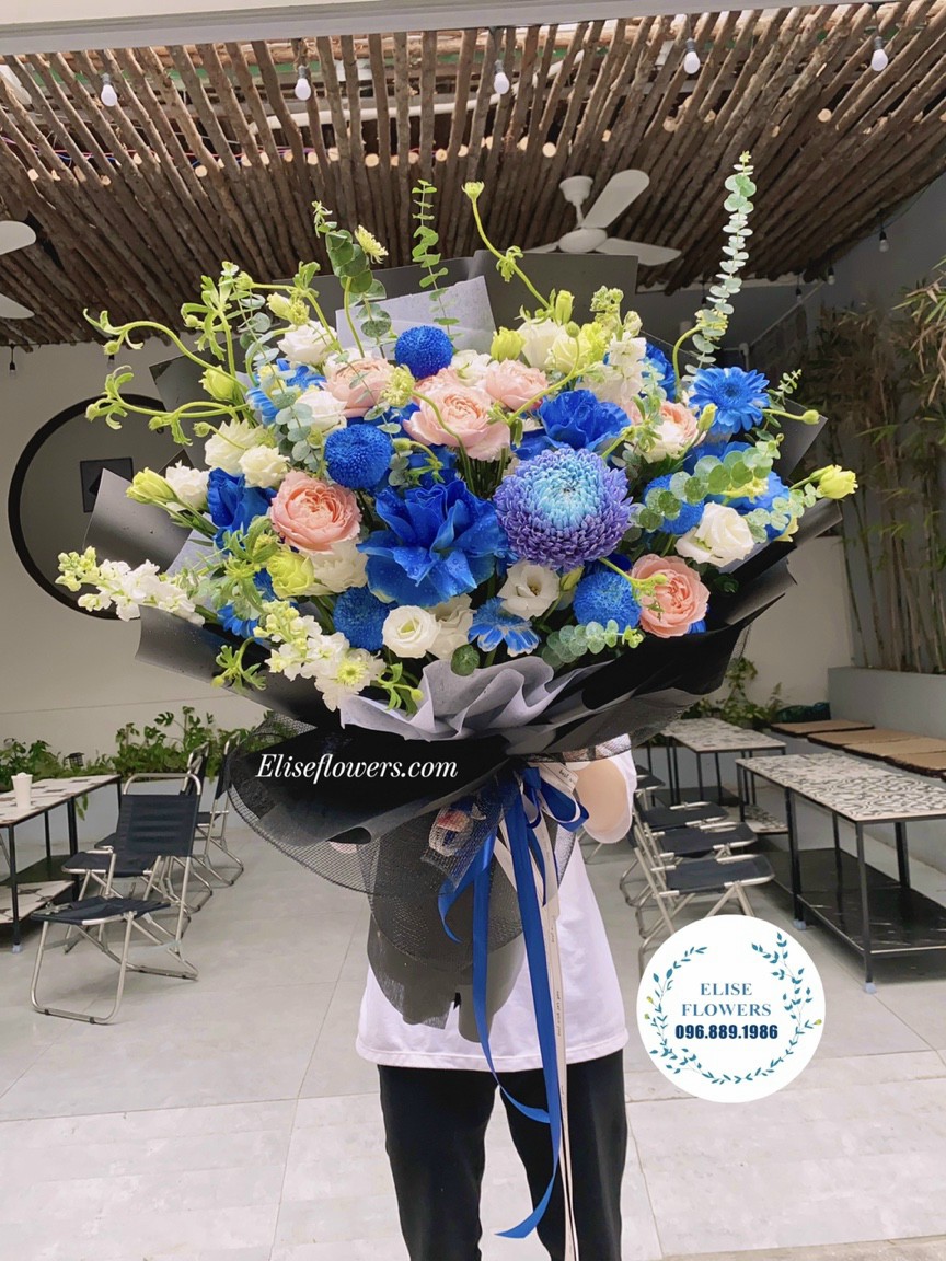 Bó hoa xanh nhập khẩu chúc mừng sinh nhật bạn gái | Hoa tươi Hà Nội