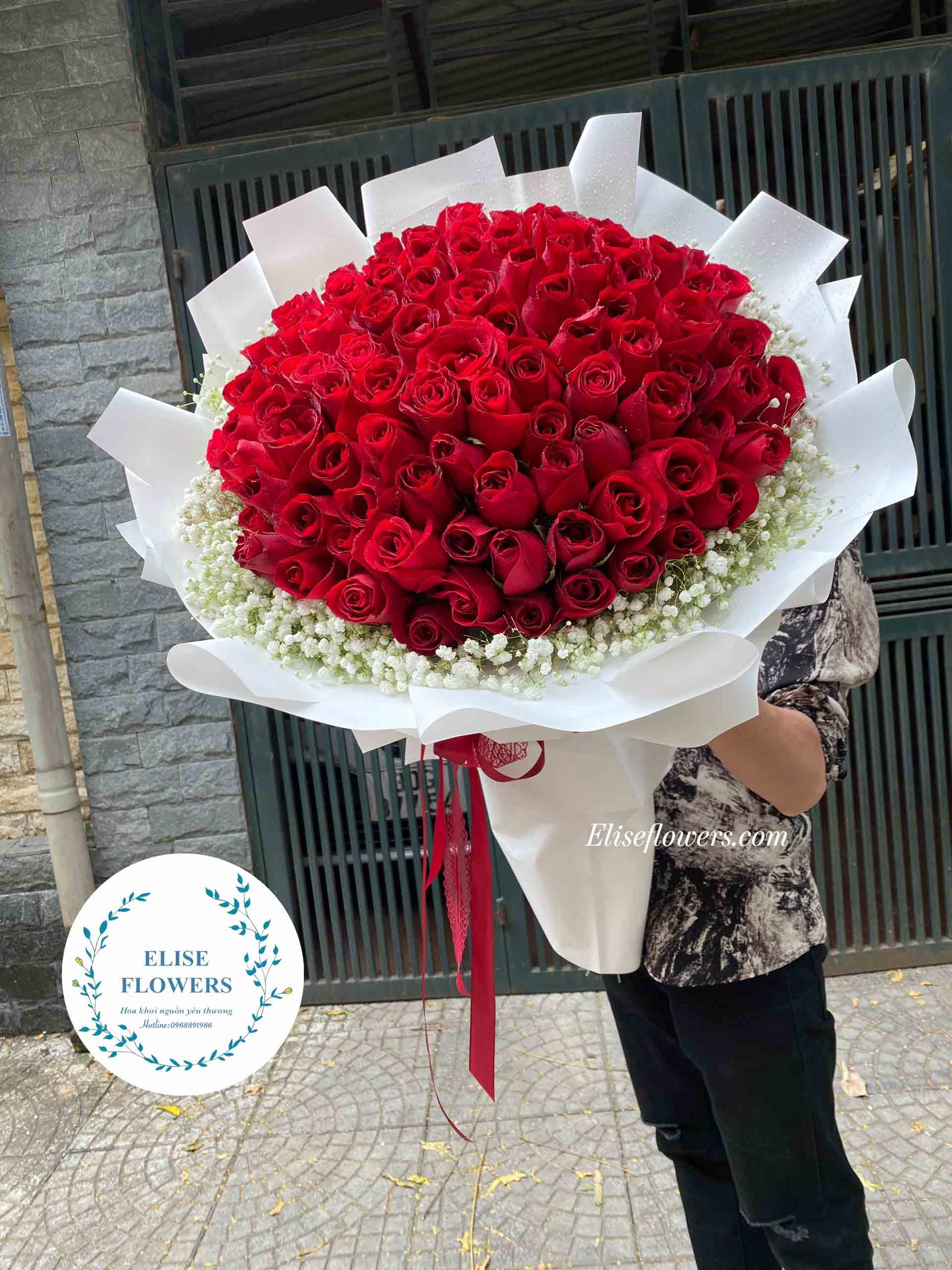 Bó hoa hồng đỏ tặng vợ yêu | Bó hoa đẹp ở Ba Đình - Hà Nội | HOA TÌNH YÊU | Bó hoa hồng đỏ đẹp ở Hà Nội