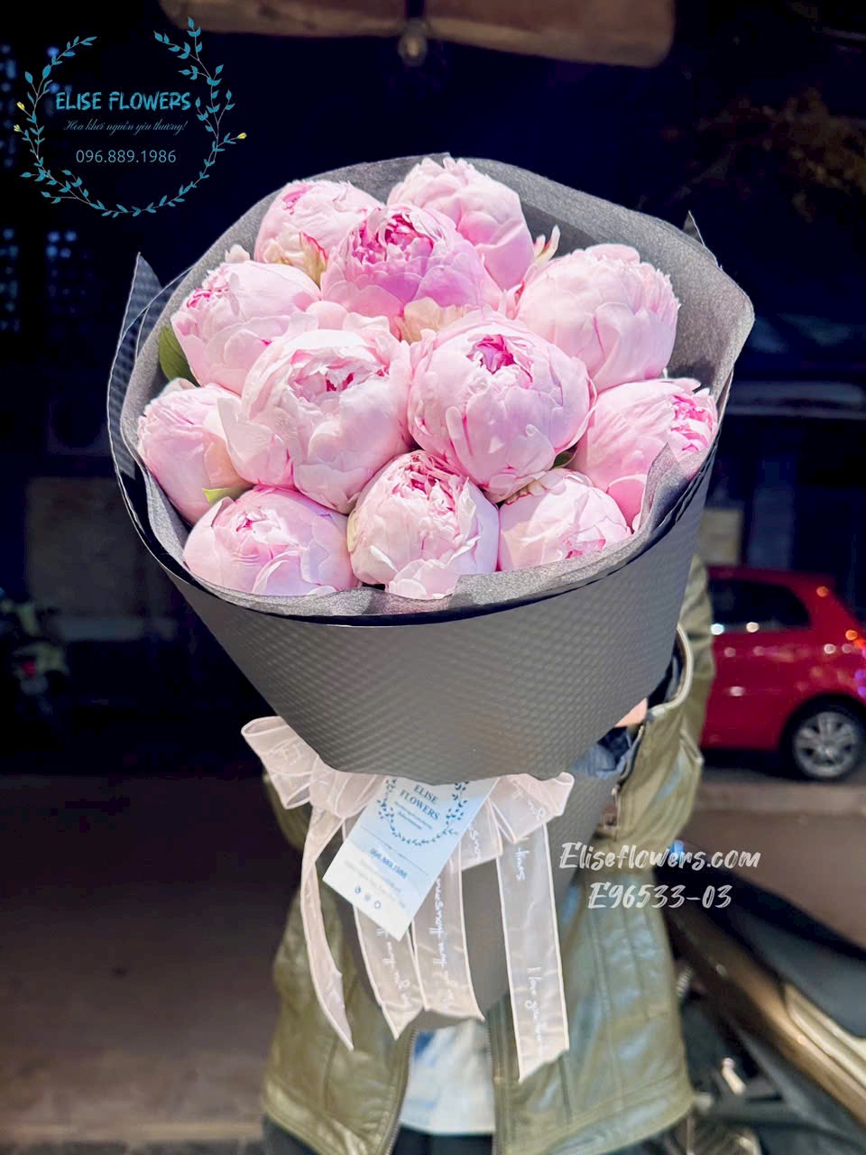 bó mẫu đơn hồng dịp làm quen ở Thanh Xuân.