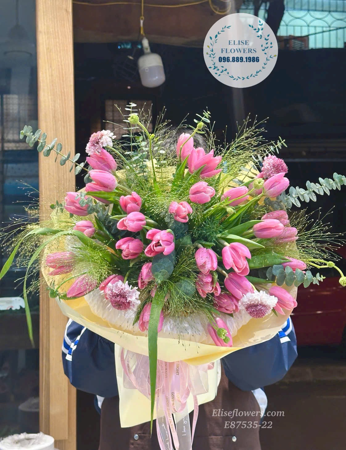 Hoa Tulip Hà Nội. Bó hoa Tulip hồng tặng người yêu. Hoa tặng người yêu cao cấp