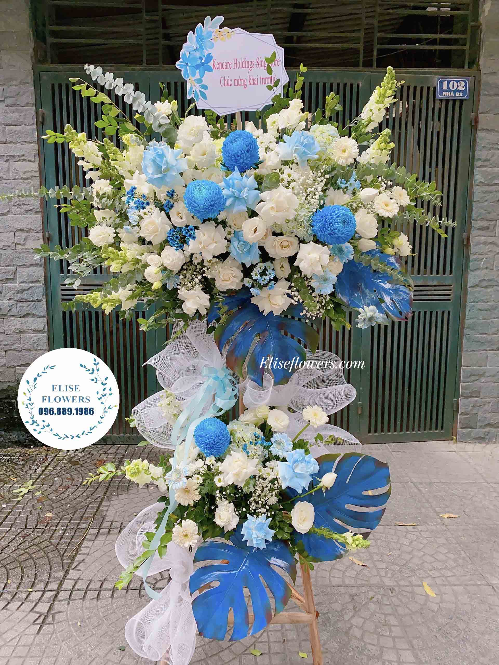 Lẵng hoa hai tầng chúc mừng sinh nhật công ty | Hoa sinh nhật công ty đẹp ở Cầu Giấy - Hà Nội 