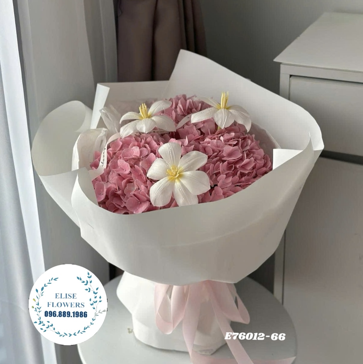 Bó cẩm tú cầu hồng nhập khẩu. Hoa tặng bạn gái mới quen ý nghĩa