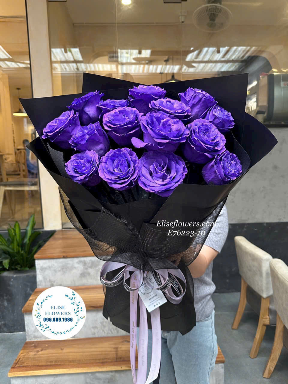 Điện hoa hồng tím Ecuadỏ tặng mẹ yêu. Điện hoa tặng sinh nhật mẹ yêu
