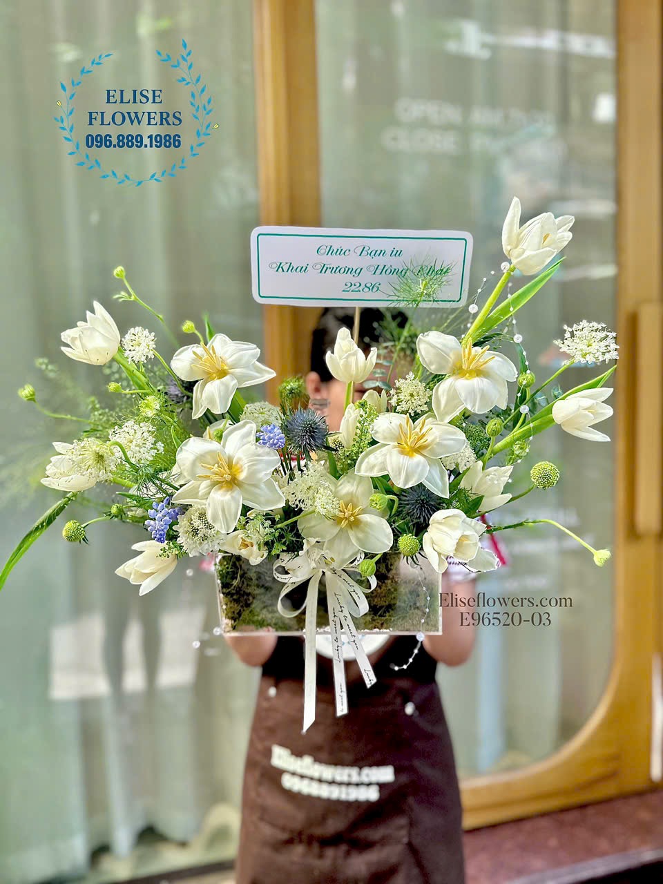 Đặt mua online hoa tulip trắng tinh khôi tặng sinh nhật tại Hà Nội. Shop hoa Tulip đẹp Hà Nội - Eliseflowers