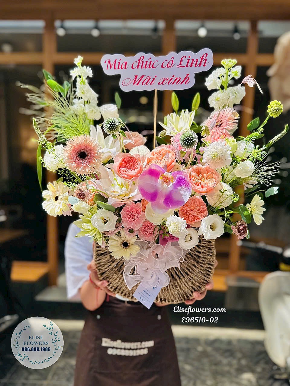Hoa sinh nhật Hà Nội. Giỏ hoa sinh nhật đẹp, nhẹ nhàng