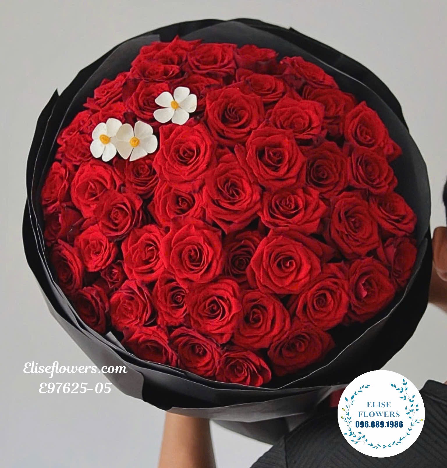 Hoa 20/10. Bó hoa tặng người yêu. Bó hoa hồng đỏ lãng mạn. Eliseflowers