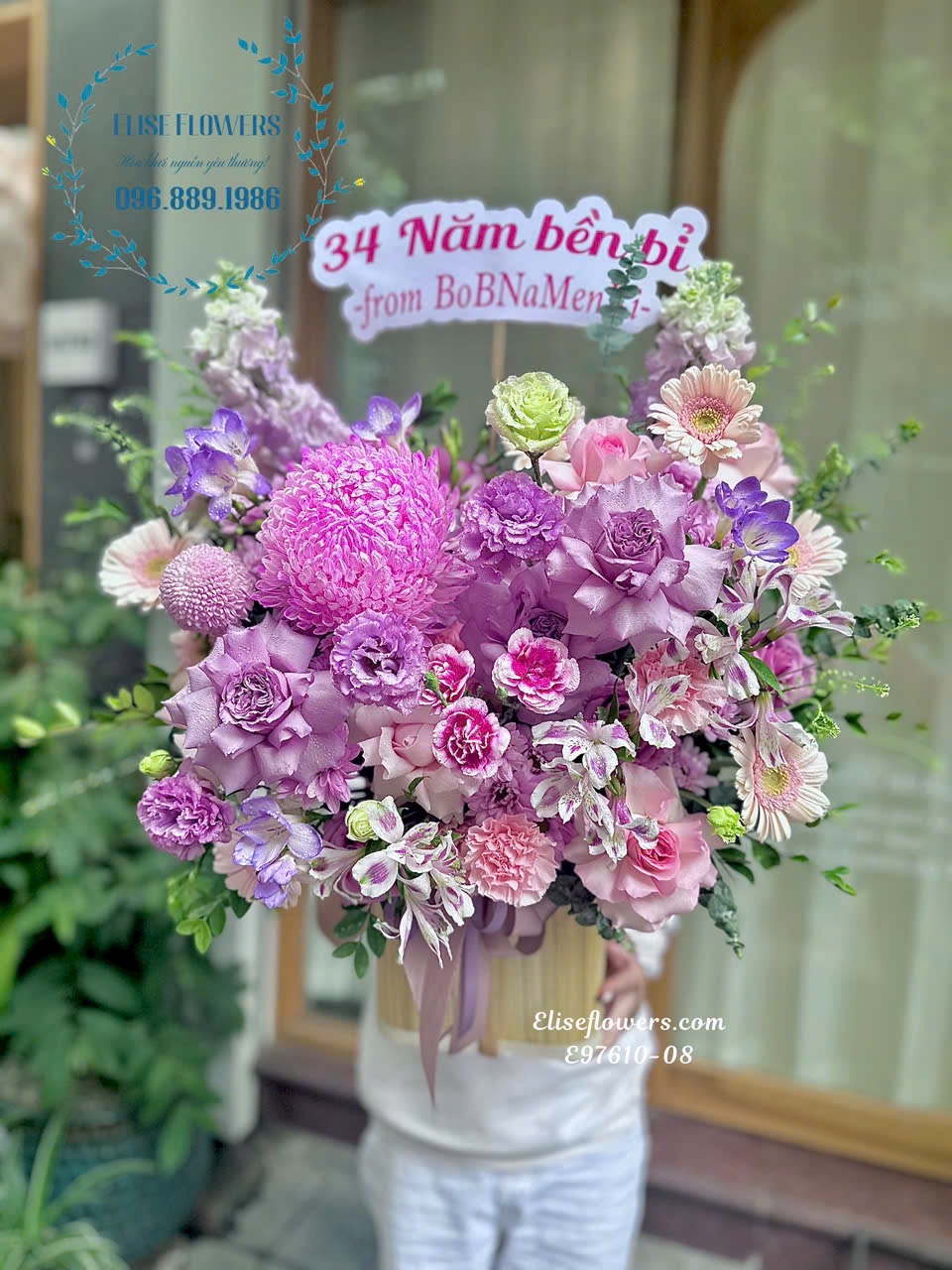 Lẵng hoa chúc mừng đẹp. Địa chỉ mua hoa chúc mừng giá tốt - Eliseflowers