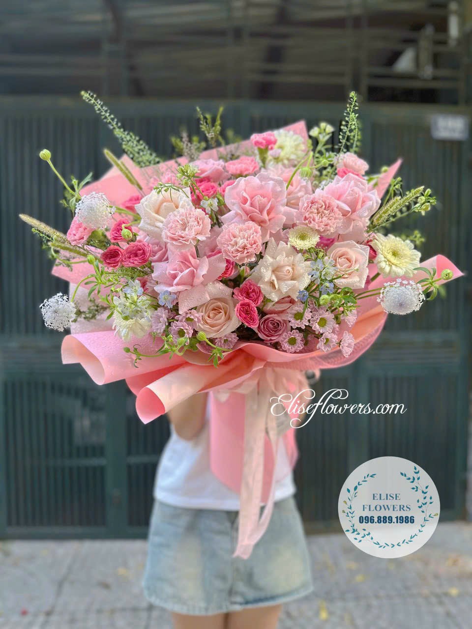 Bó hoa sinh nhật đẹp. Bó hoa sinh nhật màu hồng. Điện hoa chúc mừng sinh nhật