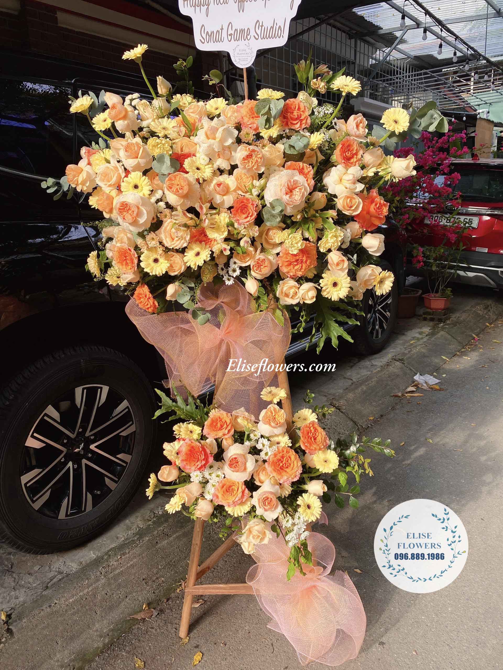 giao hoa khai trương quận cầu giấy hà nội, điệp hoa chúc mừng khai trương, hoa khai trương văn phòng mới