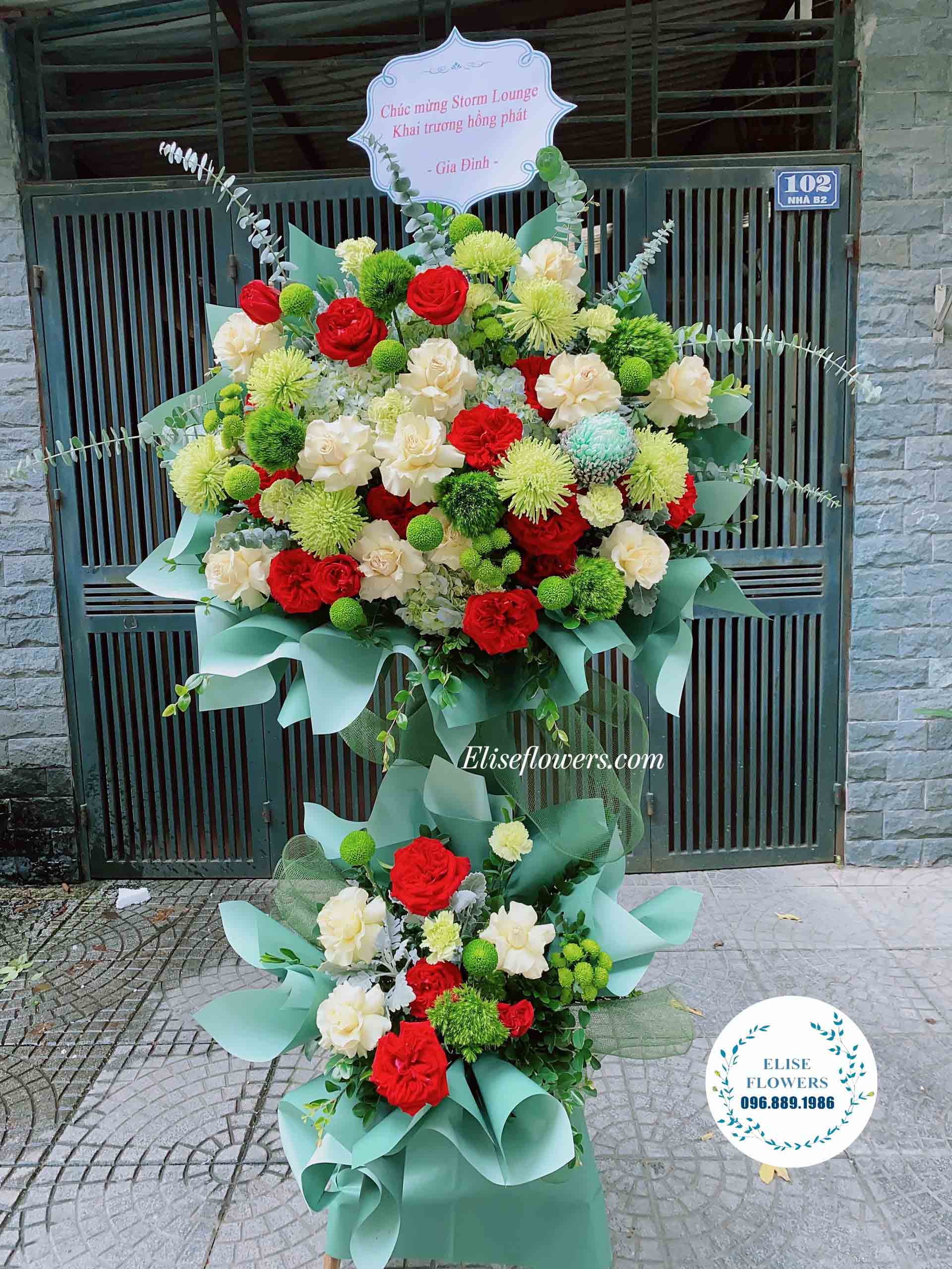 Lẵng hoa khai trương đẹp ở Hà Nội - Hoa khai trương Cầu Giấy - Lẵng hoa khai trương quận Cầu Giấy