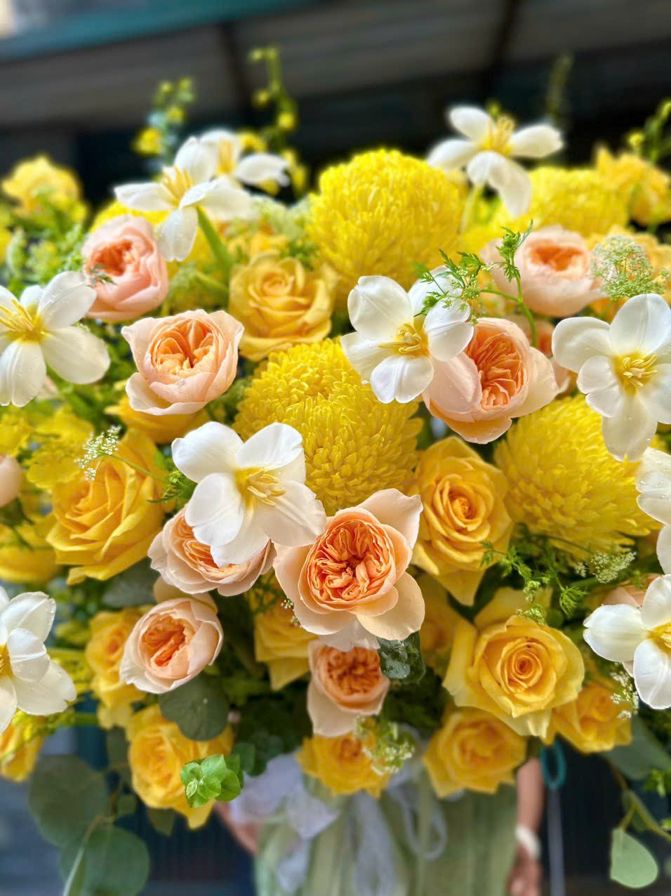 Hình ảnh hoa khai trương màu vàng | Điện hoa khai trương cao cấp tại Hà Nội