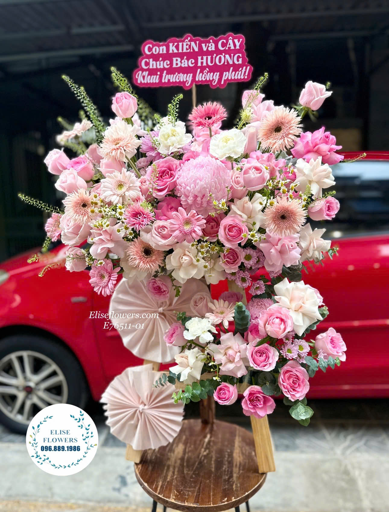 Kệ hoa mini đẹp ở Hà Nội. Kệ hoa mini chúc mừng khai trương đẹp ở Hà Nội - Hoa tươi Hà Nội - Elise Flowers