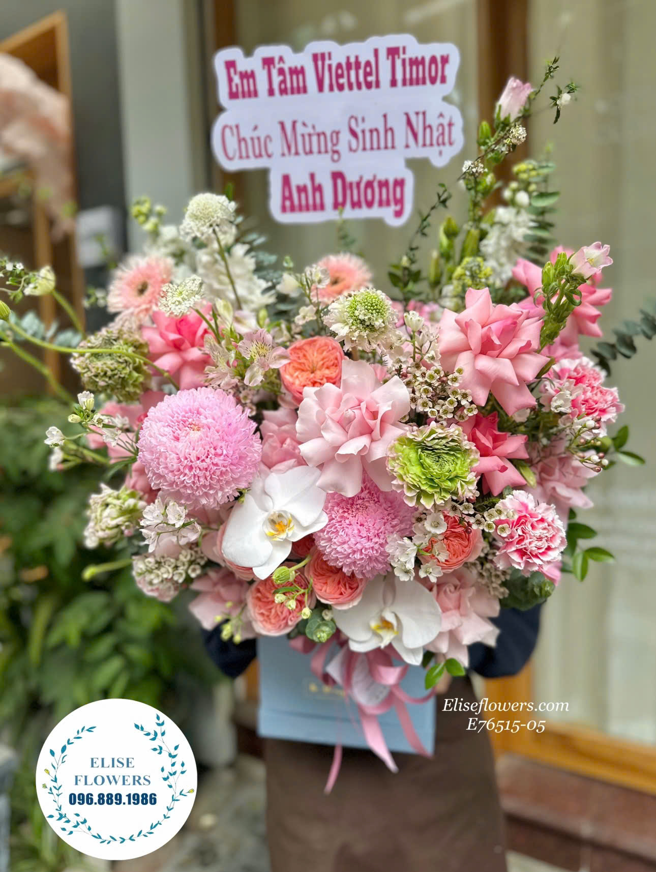 Hoa sinh nhật đẹp ở quận Hoàn Kiếm. Lẵng hoa màu hồng tặng sinh nhật ở quận Hoàn Kiếm. Hoa tươi Hoàn Kiếm.