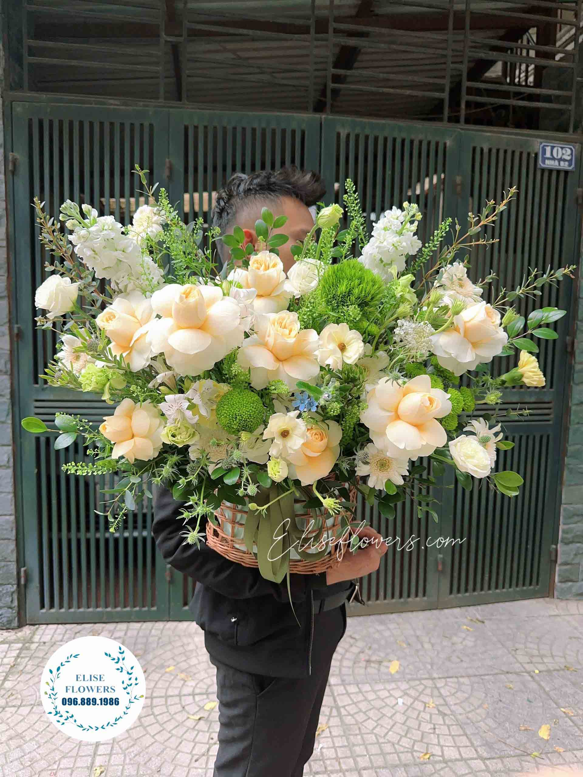 Lẵng hoa chúc mừng sinh nhật chồng yêu, Hoa tặng chồng yêu ở Hà Nội. 