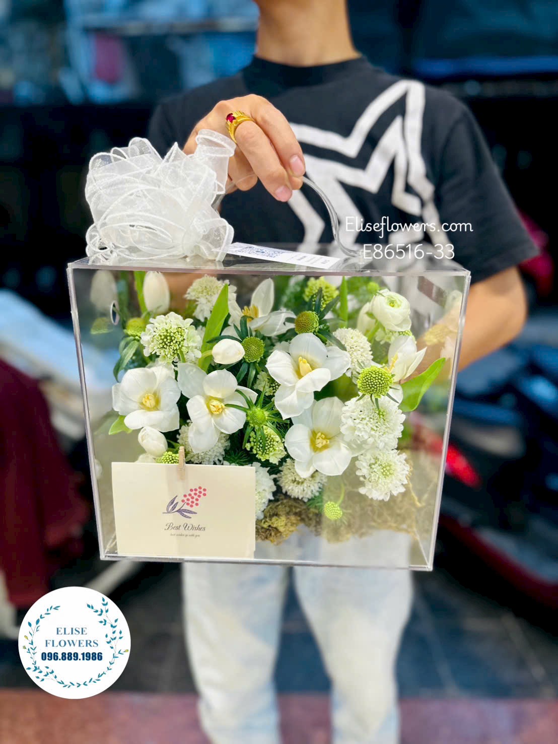 Hoa Sinh nhật Hà Nội. Hộp hoa Mica Tulip tặng sinh nhật