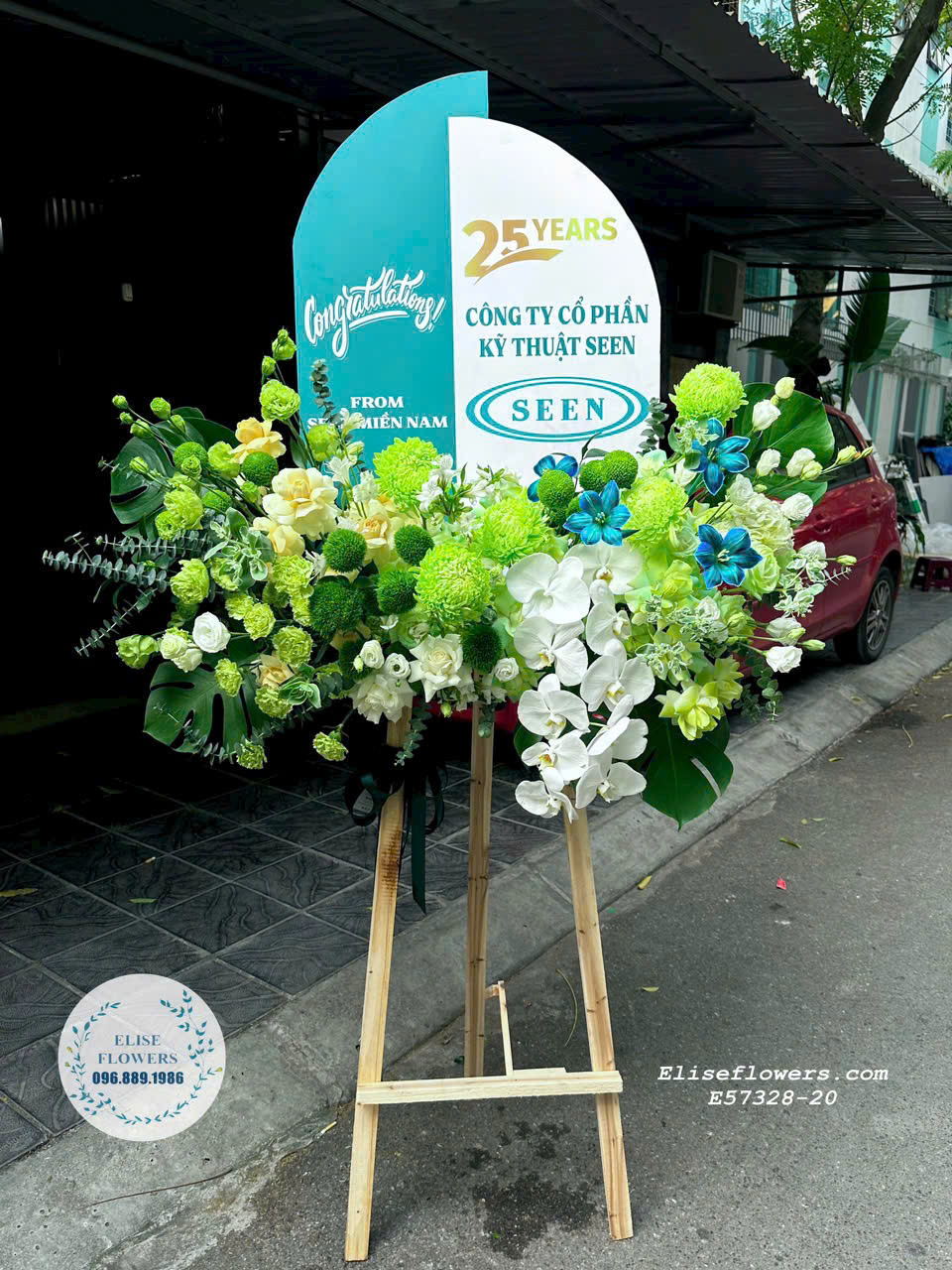 Kệ tranh hoa chúc mừng ngày 20-10 đẹp. Điện hoa 20-10 đẹp