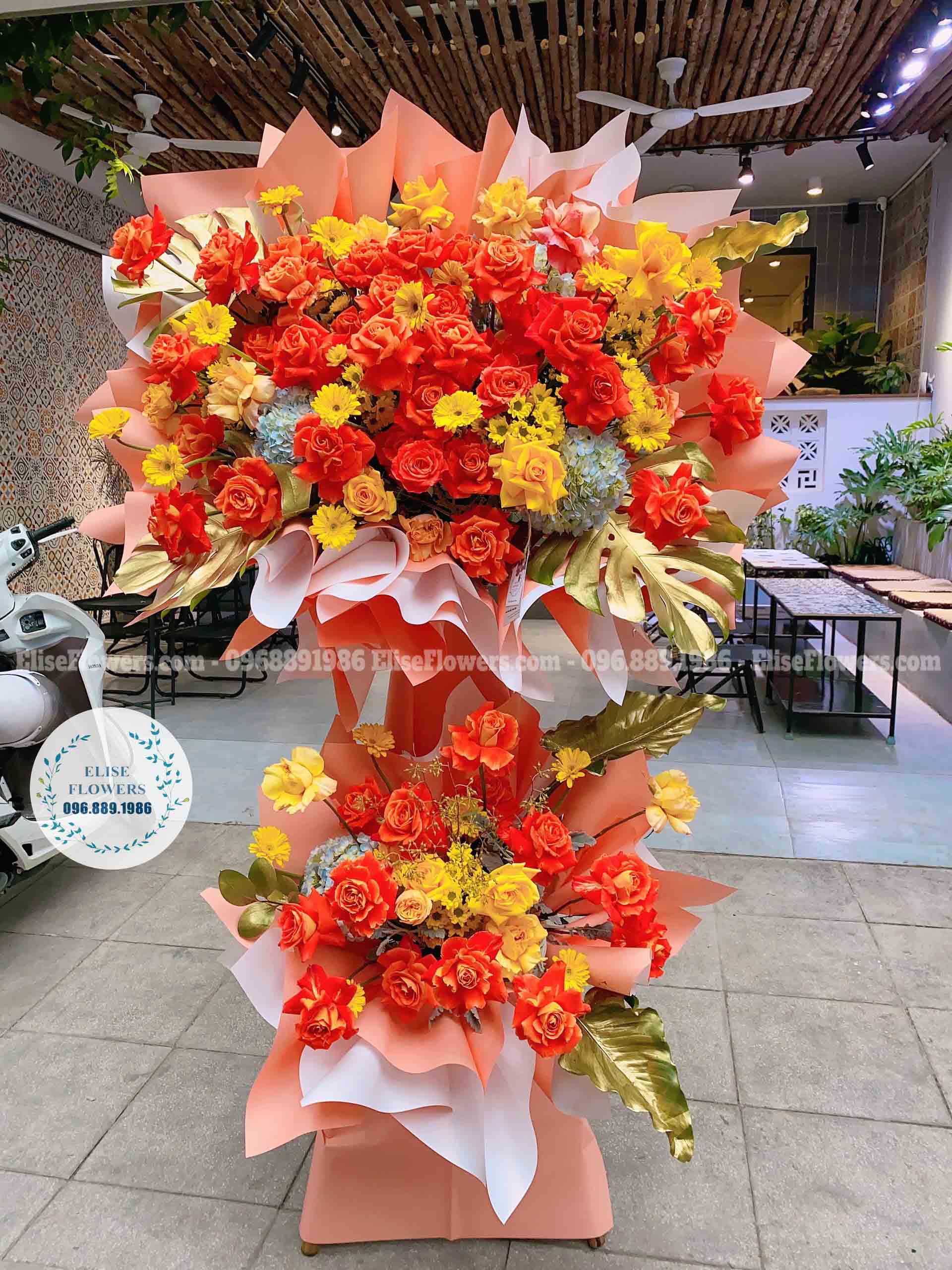 Lẵng hoa 2 tầng chúc mừng đại hội, hội nghị, hội thảo, ở tại quận Nam Từ Liêm, Hà Nội