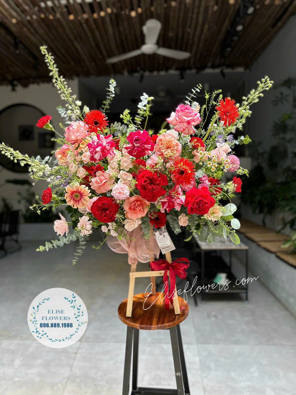 Kệ hoa mini chúc mừng khai trương GIÁ RẺ tại HÀ NỘI | Hoa khai trương màu đỏ đẹp