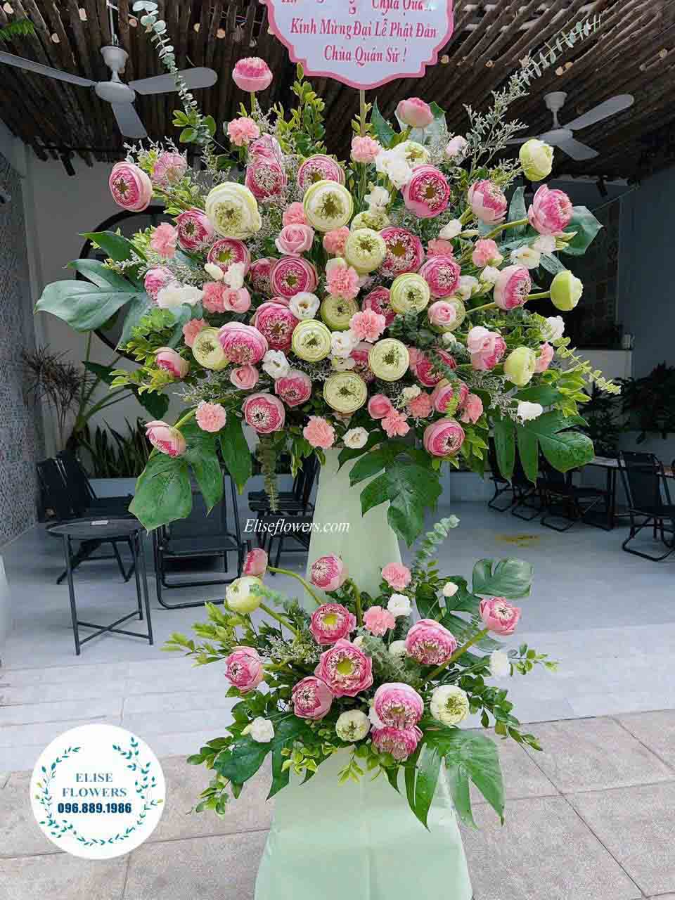 Kệ hoa sen chúc mừng khai trương, sinh nhật công ty, sự kiện, hội nghị, hội thảo | Điện hoa chúc mừng đẹp ở Hà Nội