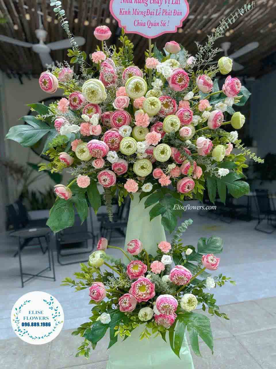 Kệ hoa sen chúc mừng đẹp ở quận Ba Đình | Điện hoa chúc mừng uy tín, chất lượng, GIÁ RẺ tại Hà Nội