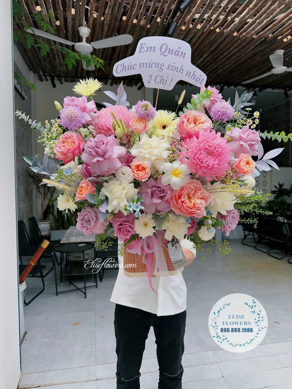 Lẵng hoa để bàn chúc mừng khai trương | Dịch vụ đặt hoa khai trương nhanh chóng tại Eliseflowers