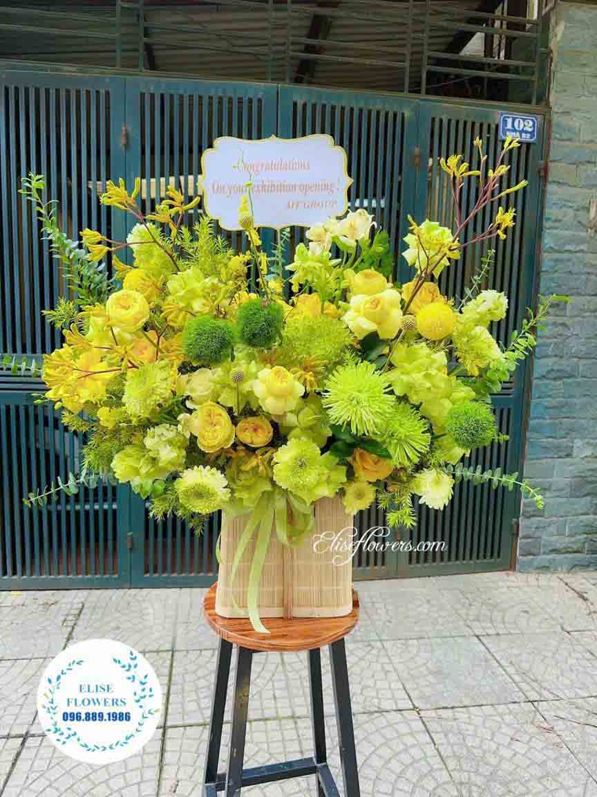 Lẵng hoa chúc mừng khai trương đẹp | Lẵng hoa tươi nhập khẩu tại Hà Nội