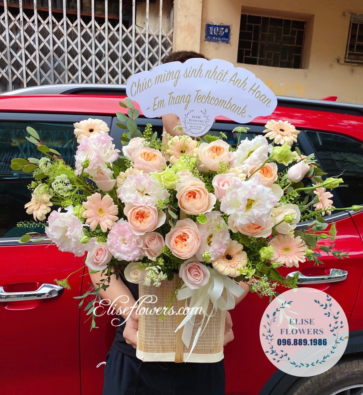 Hoa khai trương Hà Nội | Điện hoa chúc mừng khai trương tại quận Thanh Xuân - Hà Nội | Lẵng hoa khai trương màu vàng tươi sáng | Lẵng hoa đẹp ở Hà Nội 
