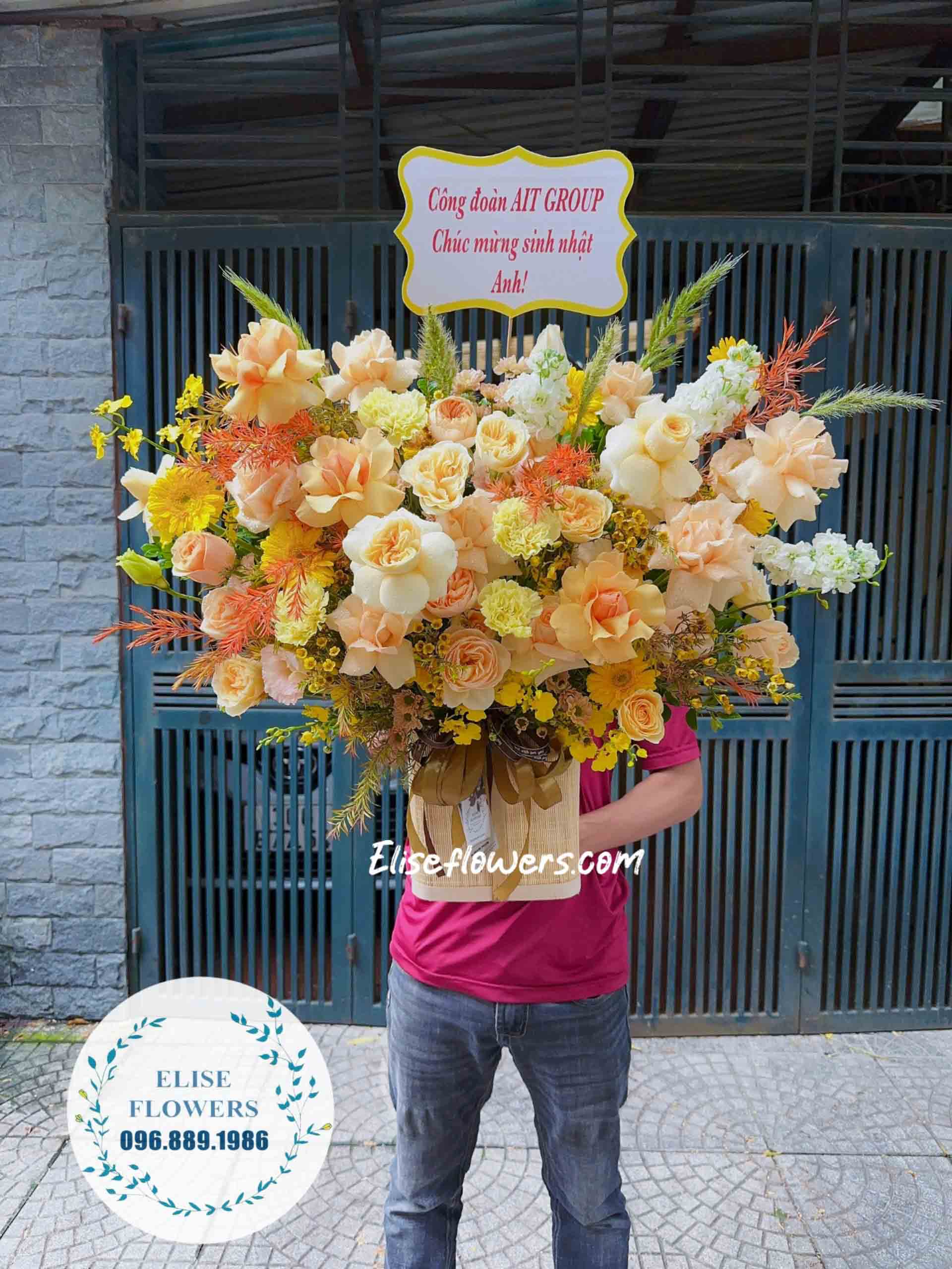 Lẵng hoa chúc mừng Tân Giám Đốc, Tân Trưởng Phòng,.. Hoa chúc mừng sếp thăng chúc,...