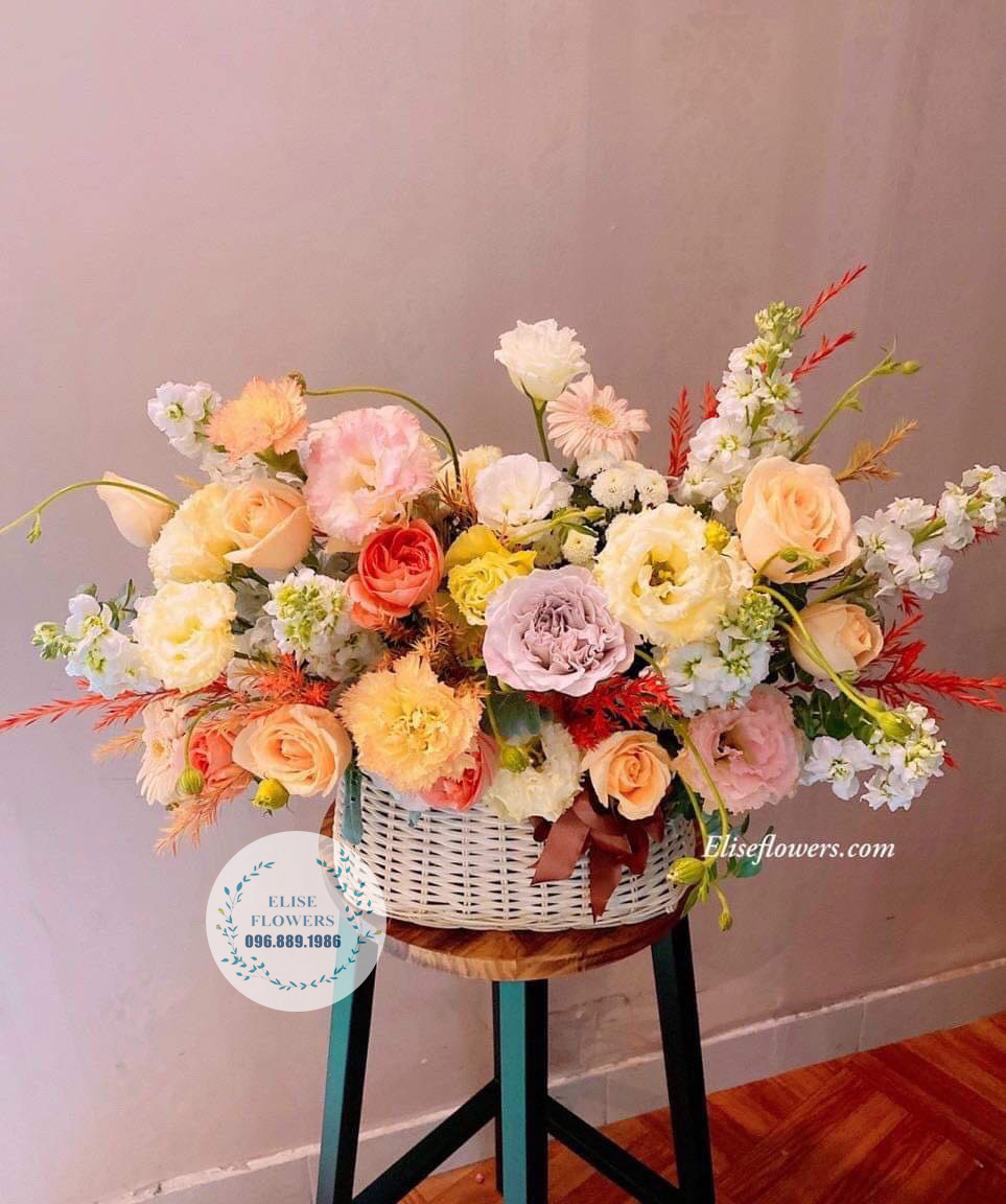 lẵng hoa sinh nhật đẹp -  hoa sinh nhật quận Cầu Giấy Hà Nội - Eliseflowers