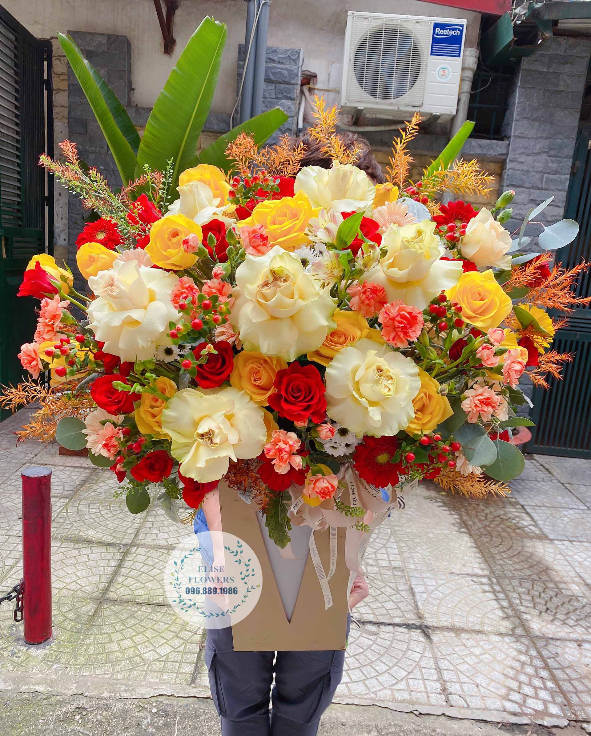 Lẵng Hoa Chúc Mừng Sinh Nhật Sếp, Lãnh Đạo, Đối Tác | Ship Hoa Hà Nội | Elise Flowers|Shop Hoa Tươi Hà Nội