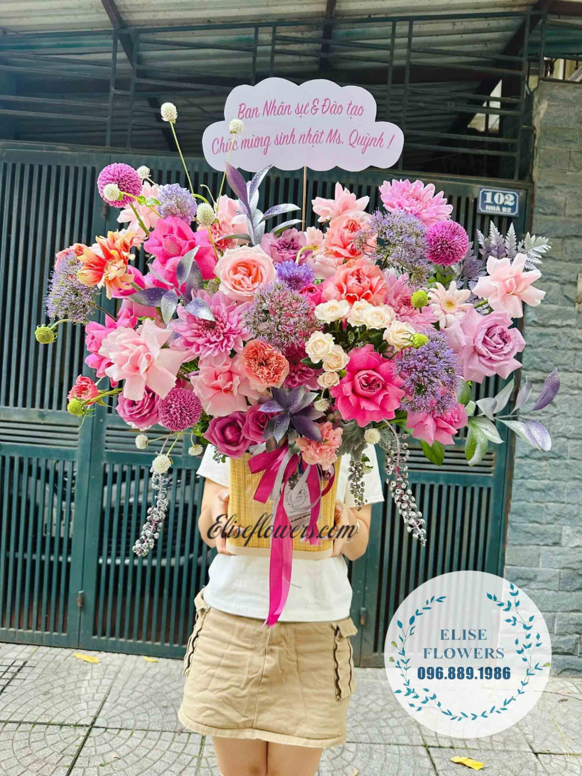 Lẵng hoa tặng sinh nhật Sếp. Điện hoa tặng sinh nhật Sếp đẹp tại Ba Đình