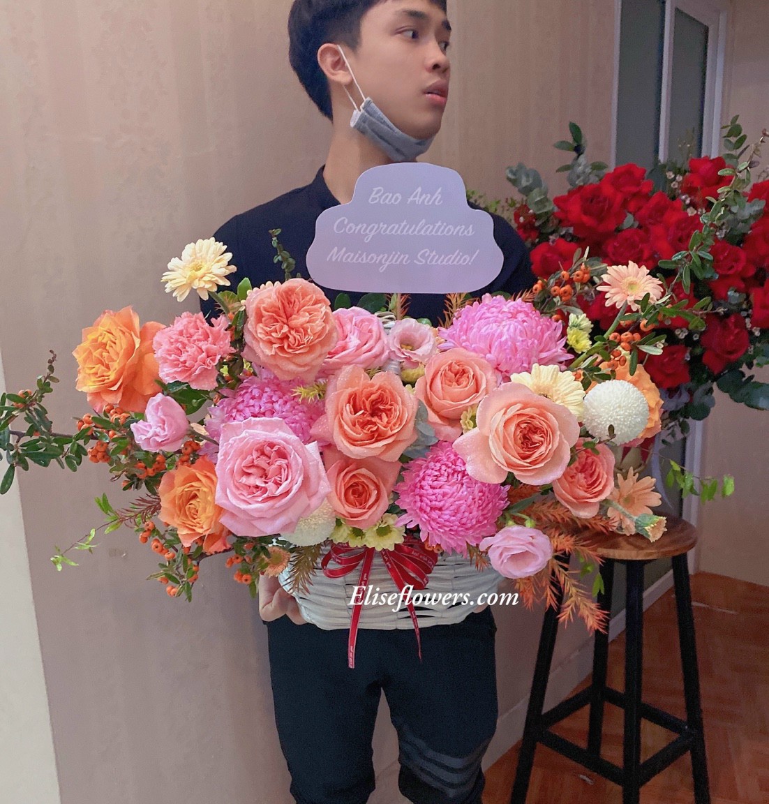 Mẫu hoa chúc mừng kỉ niệm ngày cưới đẹp. Điện hoa mừng kỉ niệm ngày cưới