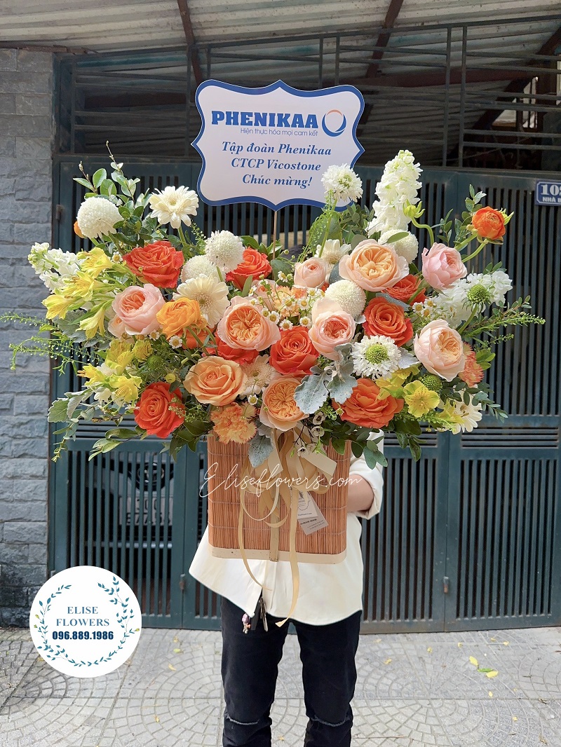 Lẵng hoa đẹp tặng sếp, đối tác - Hoa tặng sếp tại Hà Nội