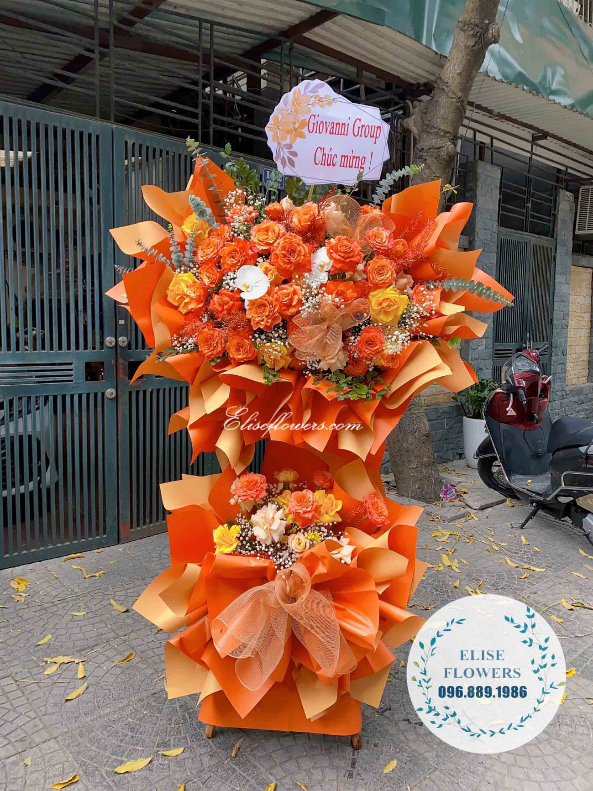 LẴNG HOA CHÚC MỪNG KHAI TRƯƠNG ĐẸP TẠI CẦU GIẤY - HÀ NỘI | Lẵng hoa đẹp tại Eliseflowers