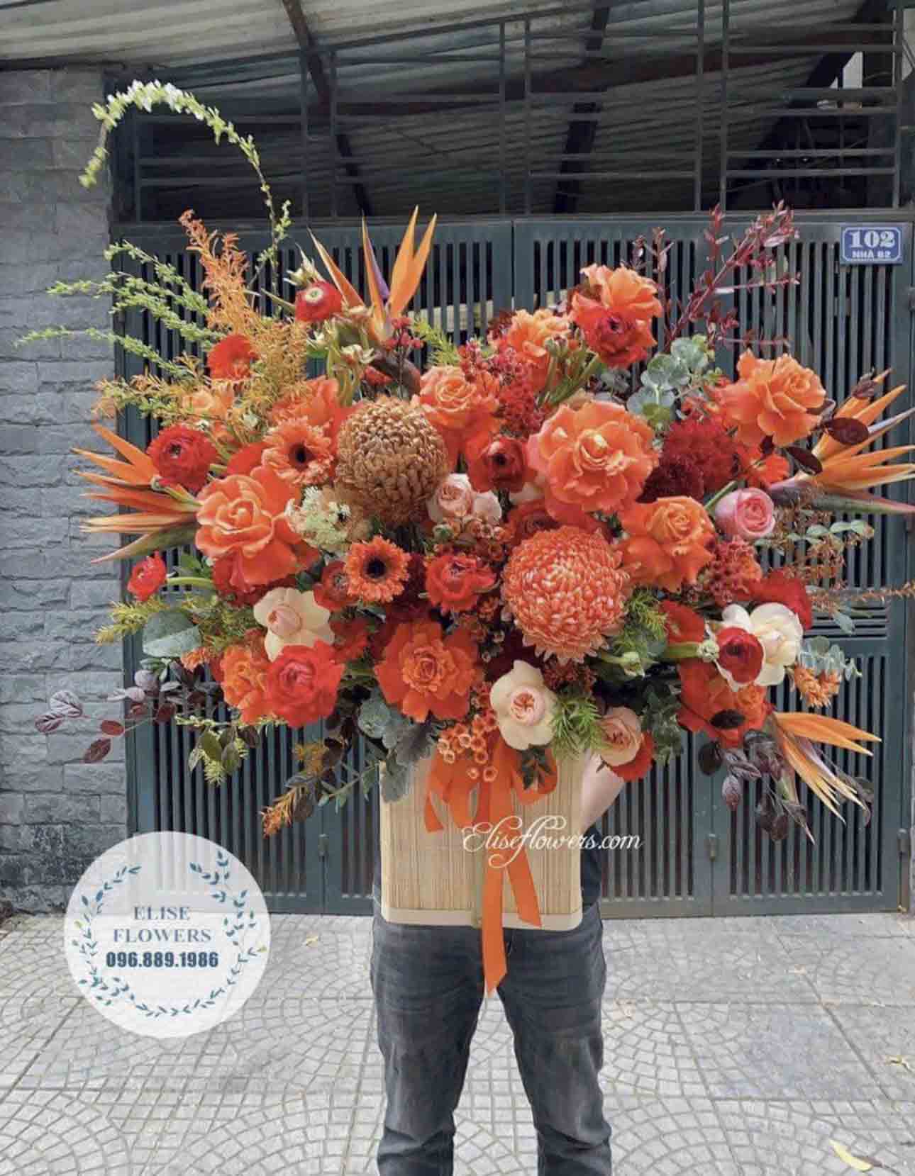 Lẵng hoa khai trương màu cao. Hoa khai trương cao cấp quận Đống Đa - Hà Nội