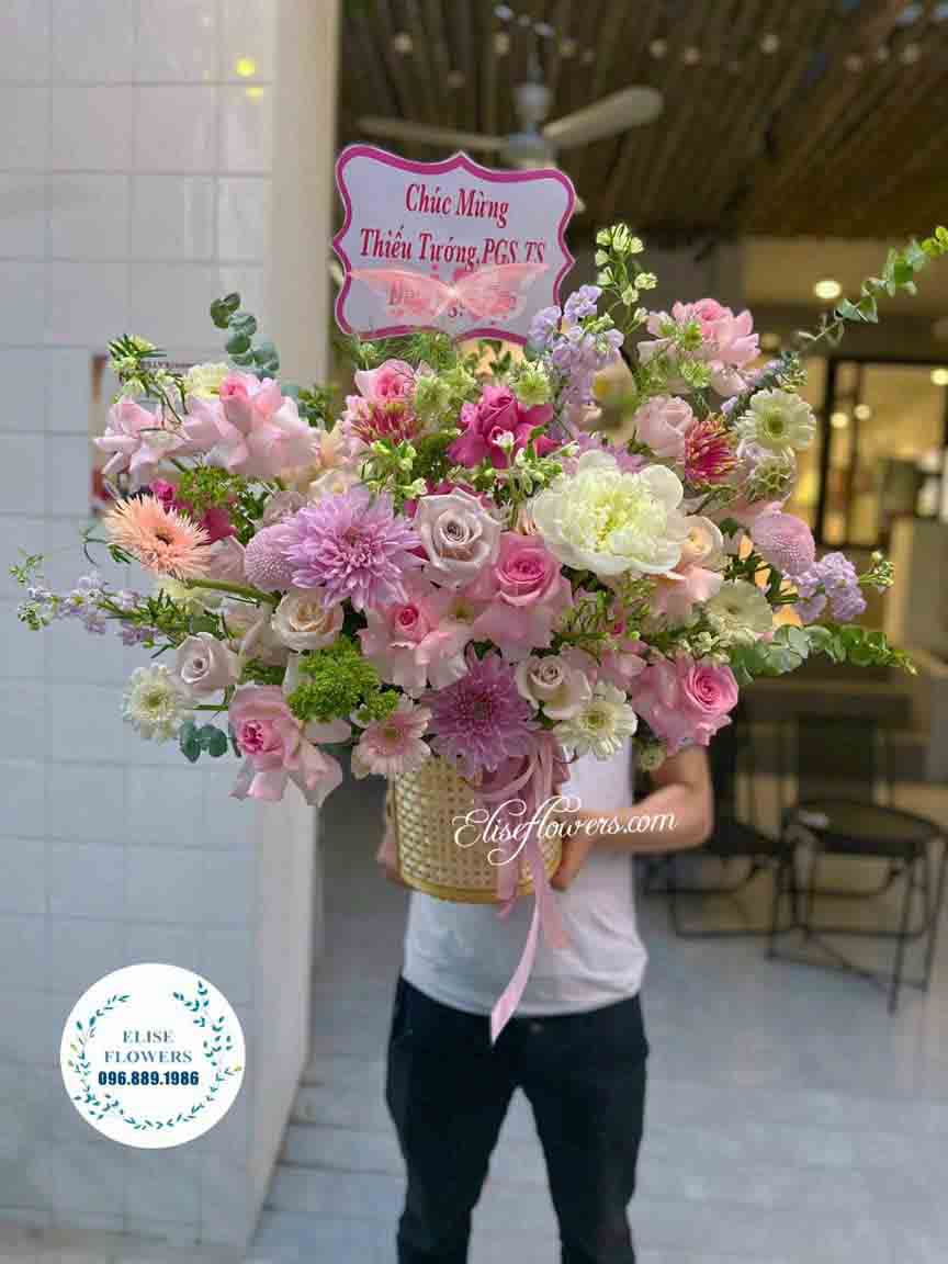 Hoa chúc mừng khai trương ở Hà Nội | Lẵng hoa đẹp chúc mừng khai trương 