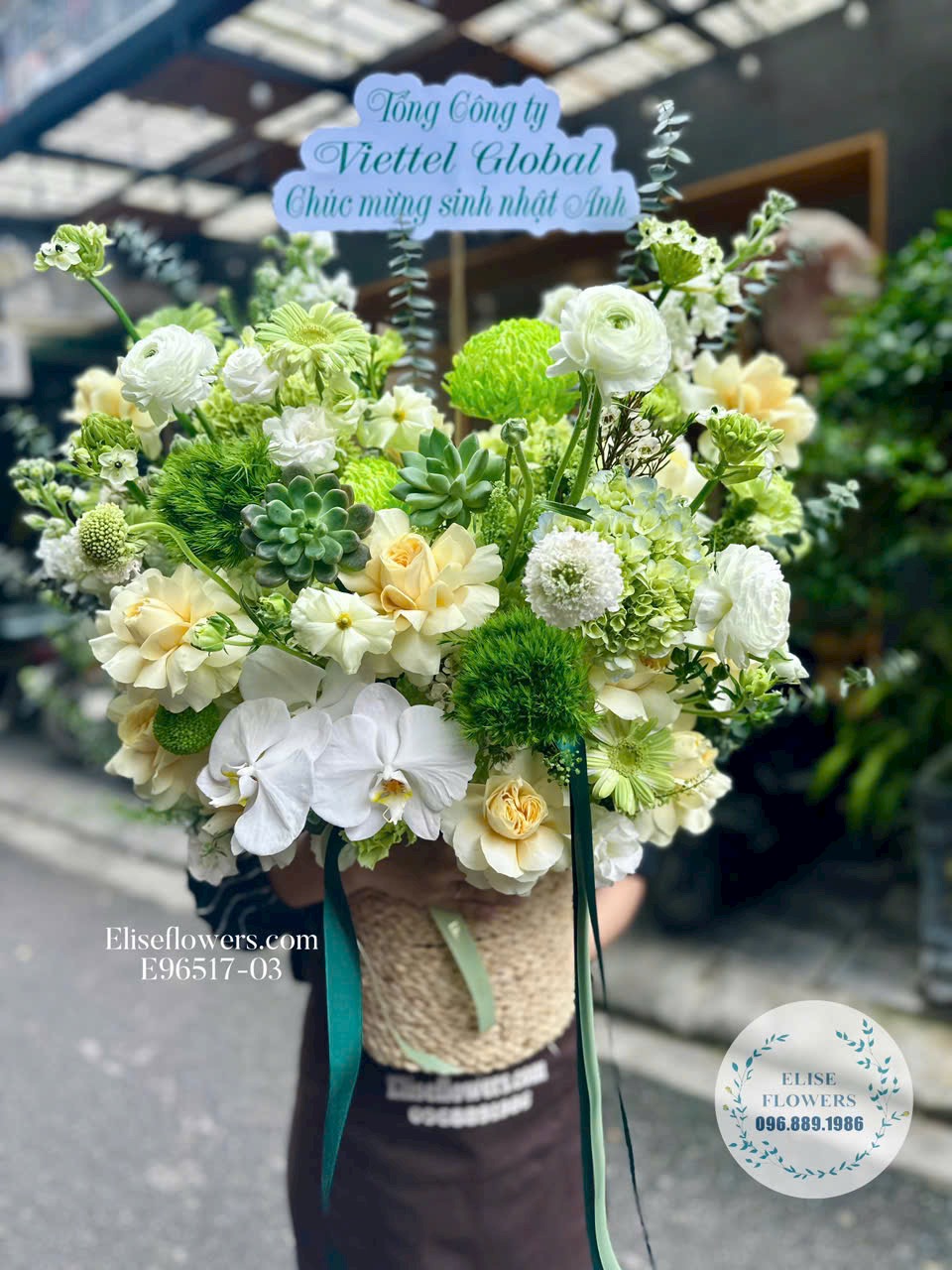 lẵng hoa xanh lá cây đẹp nhất