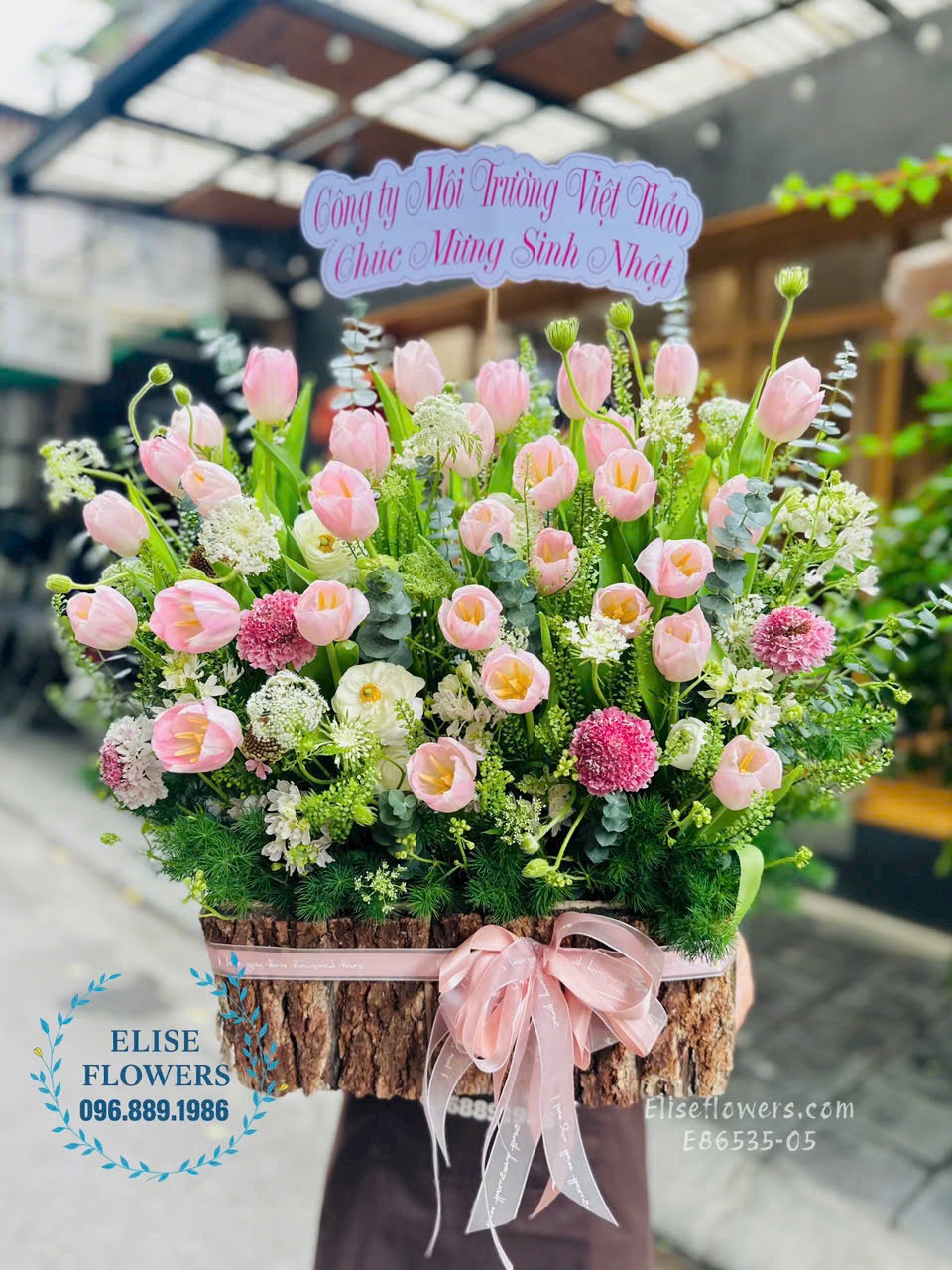 Hoa Tulip hồng nhập khẩu tặng sinh nhật, bạn bẻ, người thân. Eliseflowers