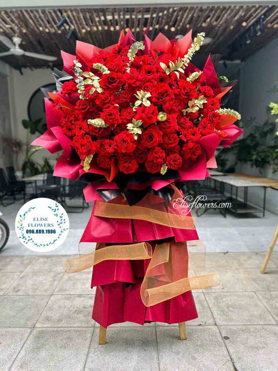 Kệ hoa khai trương màu đỏ đẹp | Kệ hoa chúc mừng khai trương, hoa sinh nhật, hoa sự kiện, hội nghị, hội thảo...
