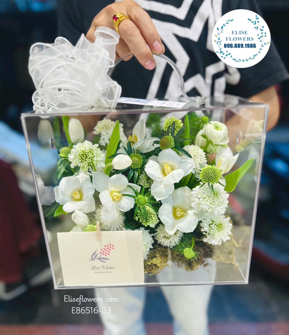 Đặt mua hoa sinh nhật Hà Nội. Hộp hoa Mica Tulip nhập khẩu tặng sinh nhật | Eliseflowers