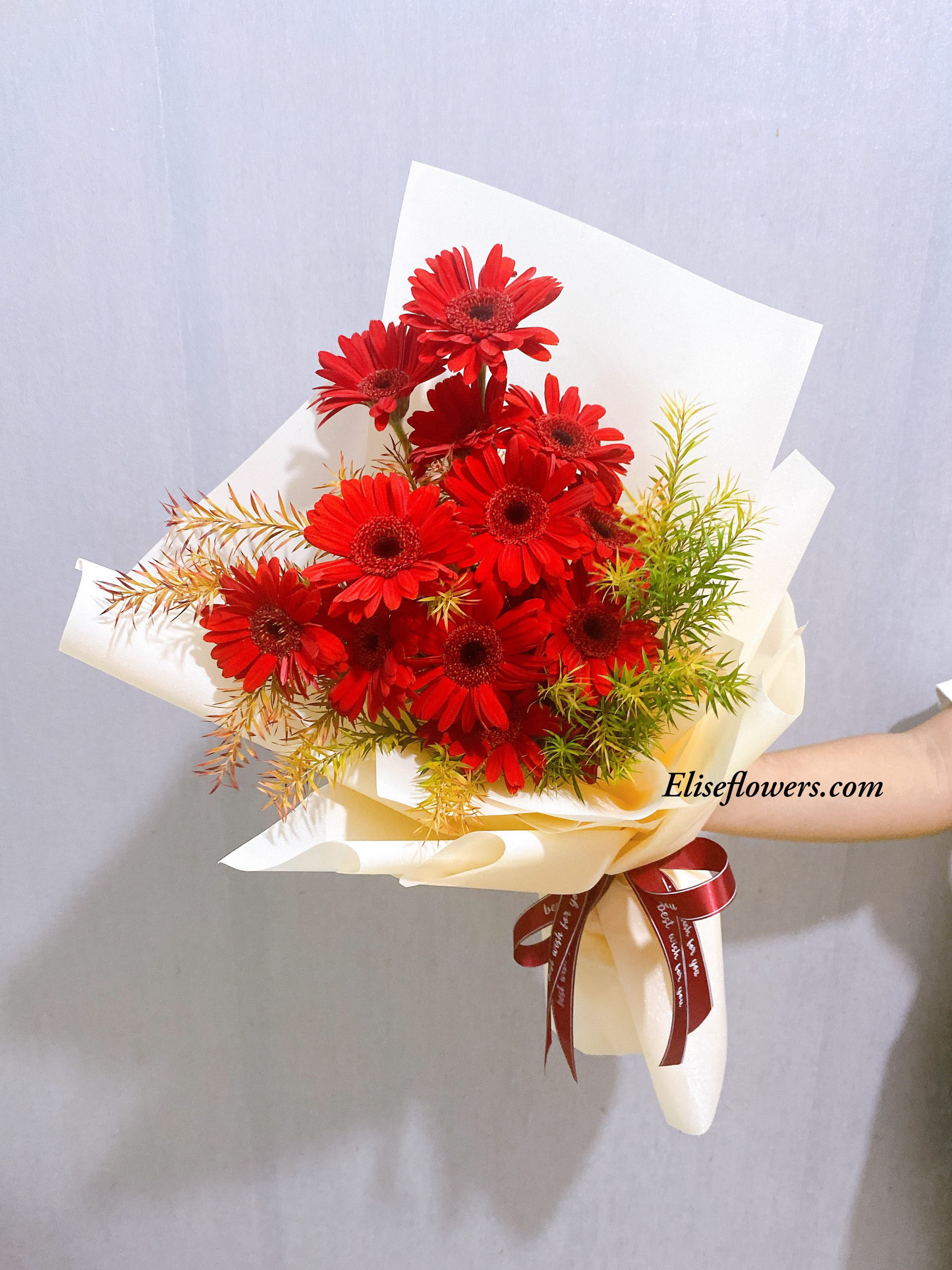 Bó hoa đồng tiền đỏ ý nghĩa | Bó hoa đẹp ở Hà Nội