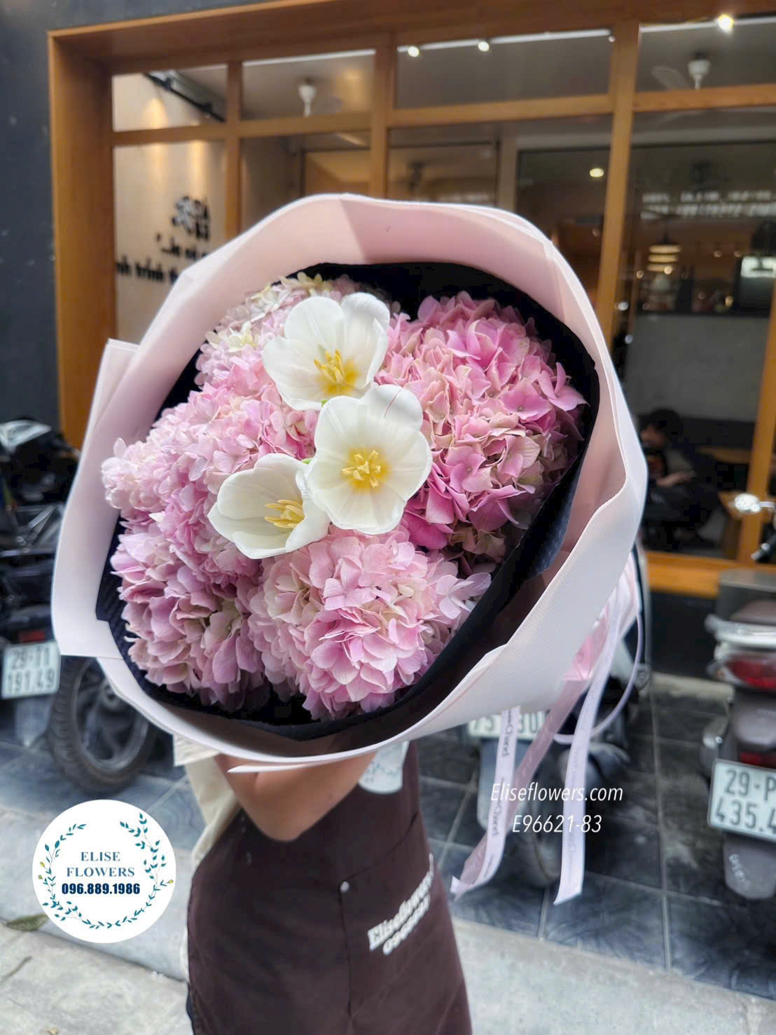 Bó Hoa Cẩm Tú Cầu Hồng Mix Tulip Cao Cấp Tặng Bạn Gái