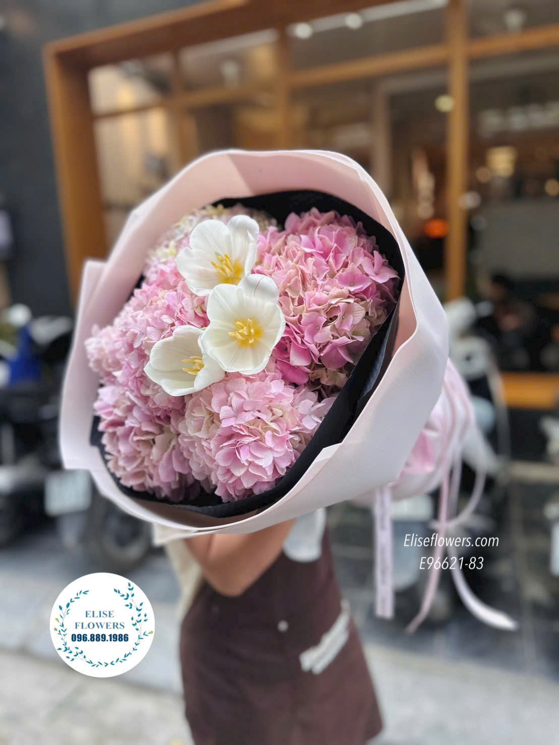 Bó Hoa Cẩm Tú Cầu Hồng Mix Tulip Cao Cấp Tặng Bạn Gái