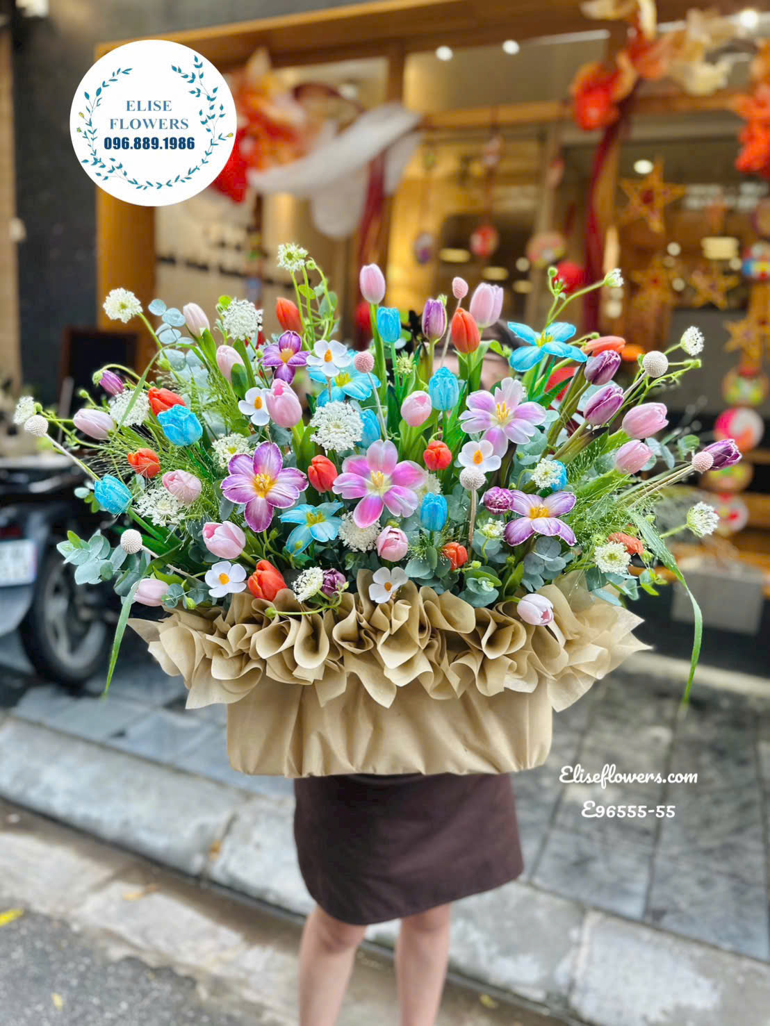 Hoa Tươi Hà Nội| Chậu Hoa Tulip Rực Rỡ | Quà Tặng Mẹ Yêu Dịp 20/10 | Eliseflowers